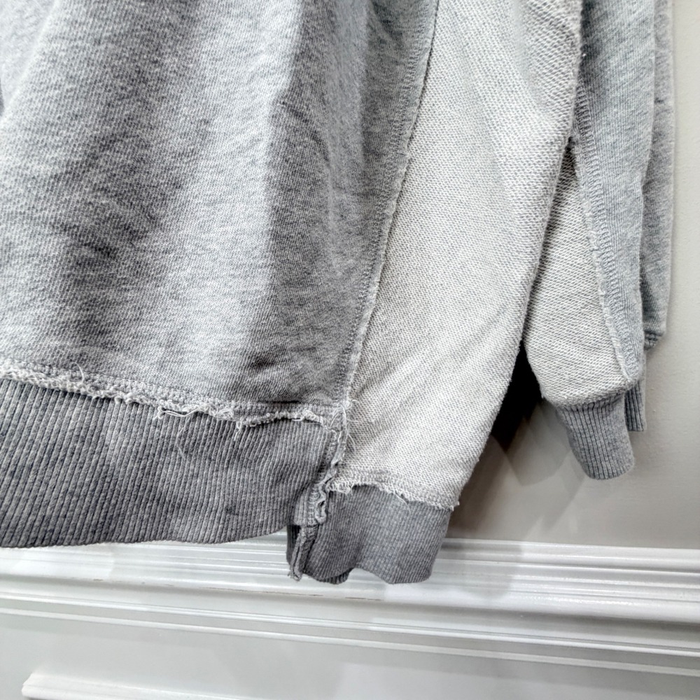 Aerie Women XL Vacay Every Day Slouchy Sweatshirt gray Distressed Oversized - Picture 8 of 14